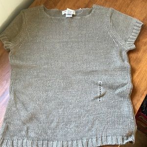 New with tag, Eddie Bauer short sleeved sweater. Sage green, size small